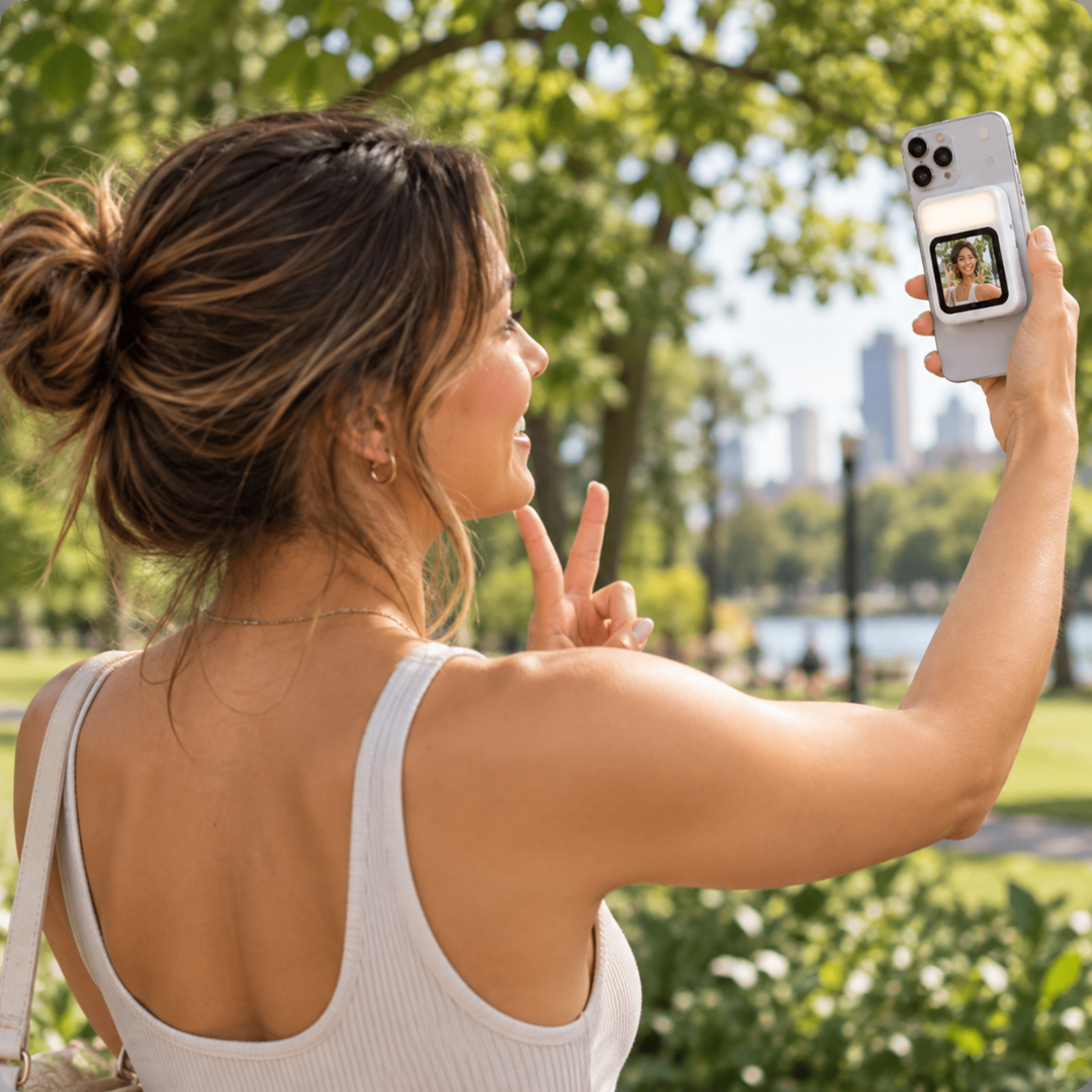 SnapMirror - Magnetic Rear Camera Screen with Selfie Light