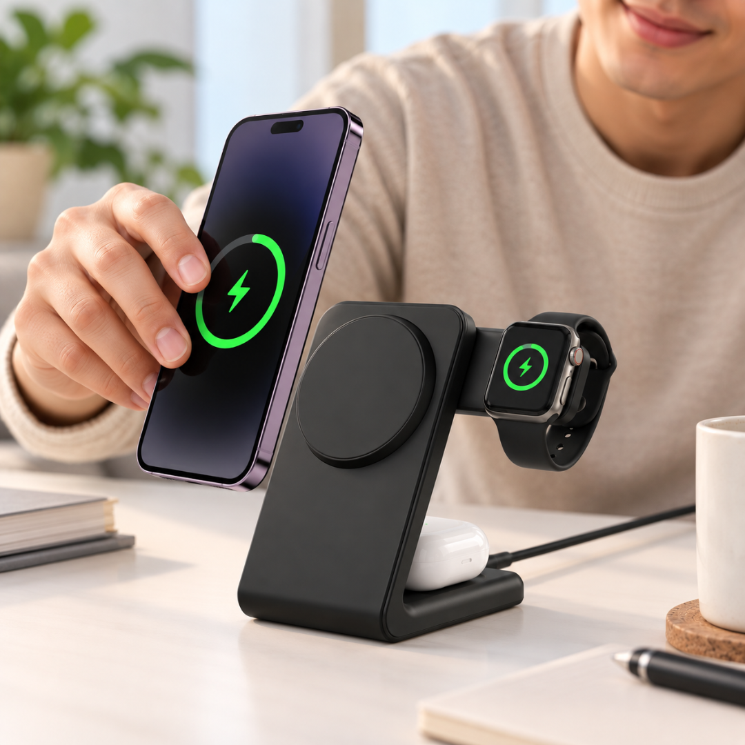 PowerBase Pro - 3-IN-1 Magnetic Wireless Charger