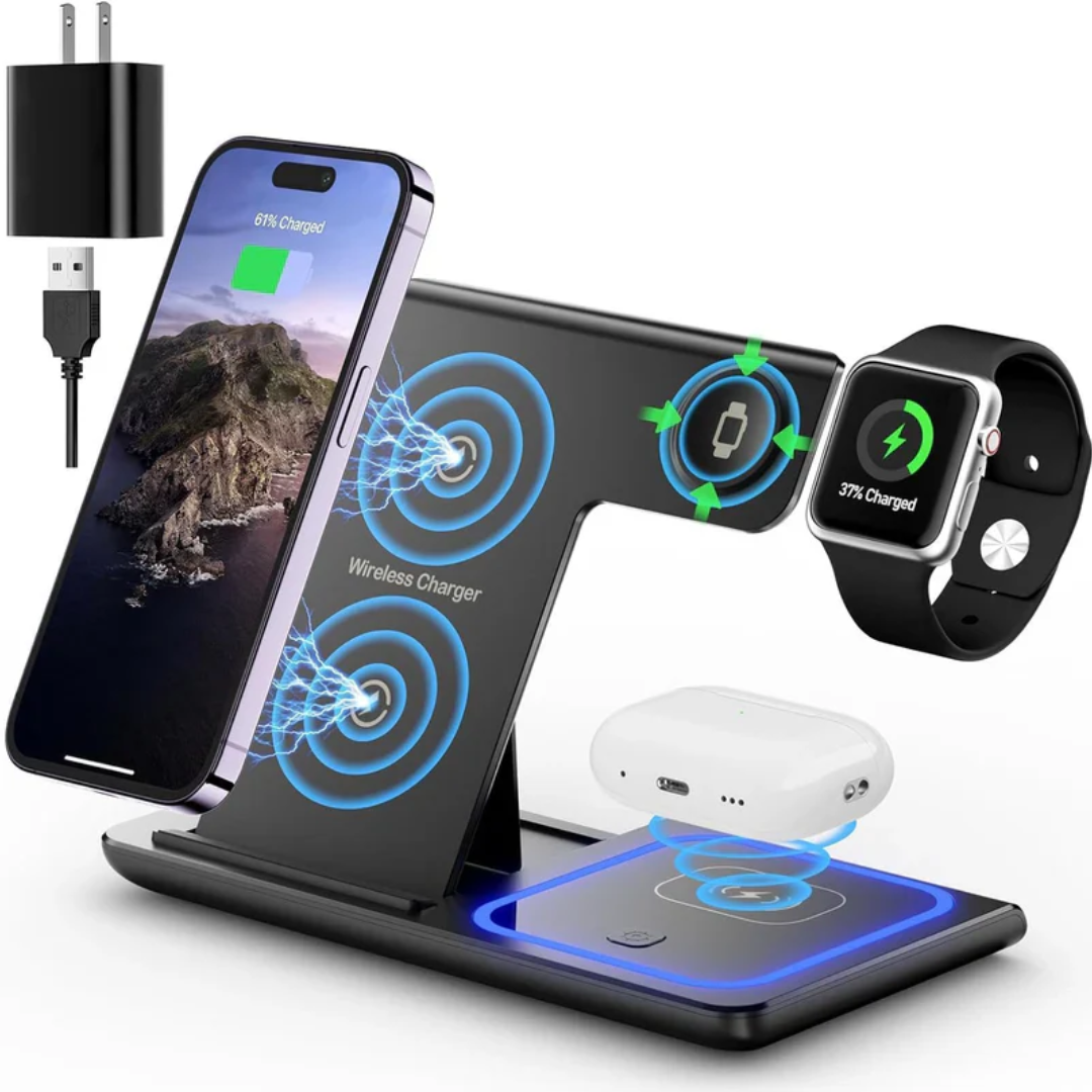 VeraCharge Trio - Foldable 3-in-1 Wireless Charging Station