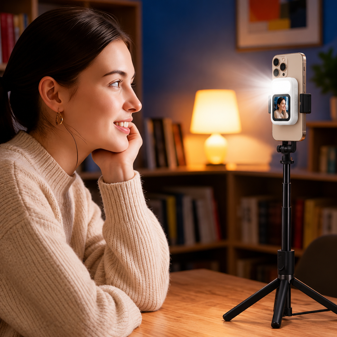 SnapMirror - Magnetic Rear Camera Screen with Selfie Light