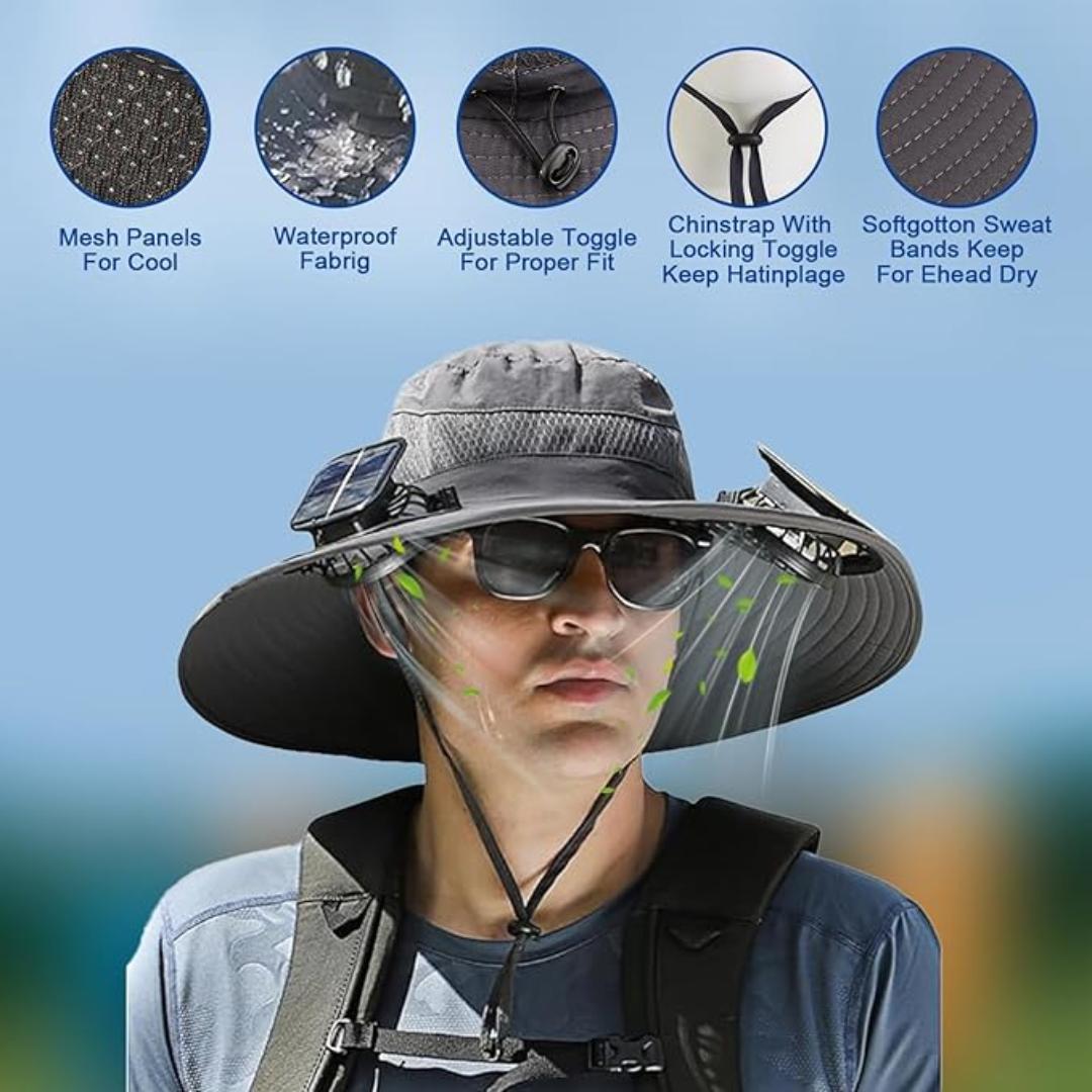 ShadeBreeze Pro - Outdoor Cooling Hat with Solar Fan