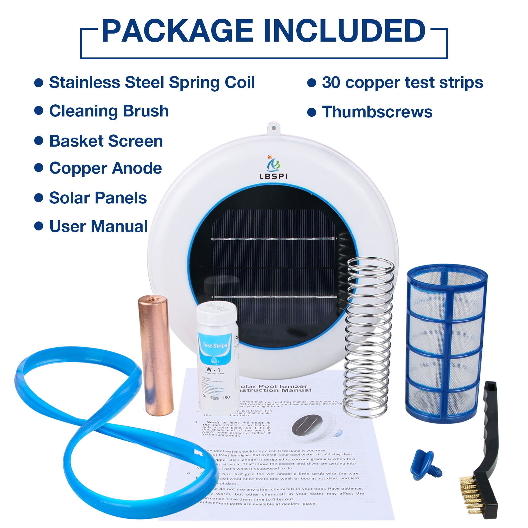 SolarClear -Solar Powered Pool Ionizer with LED Light