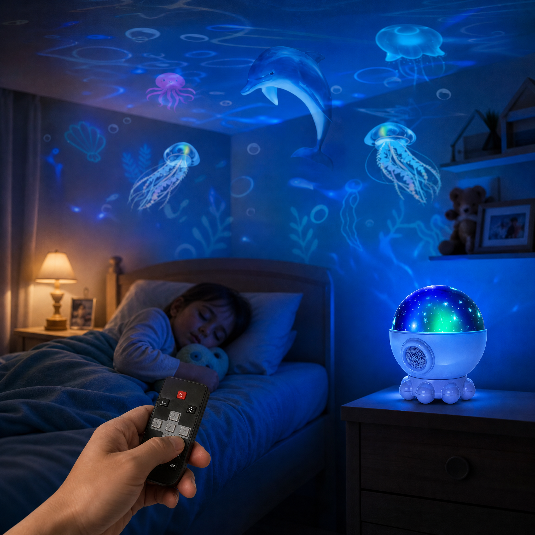 AquaGlow 2 - RGB Jellyfish Projection Lamp
