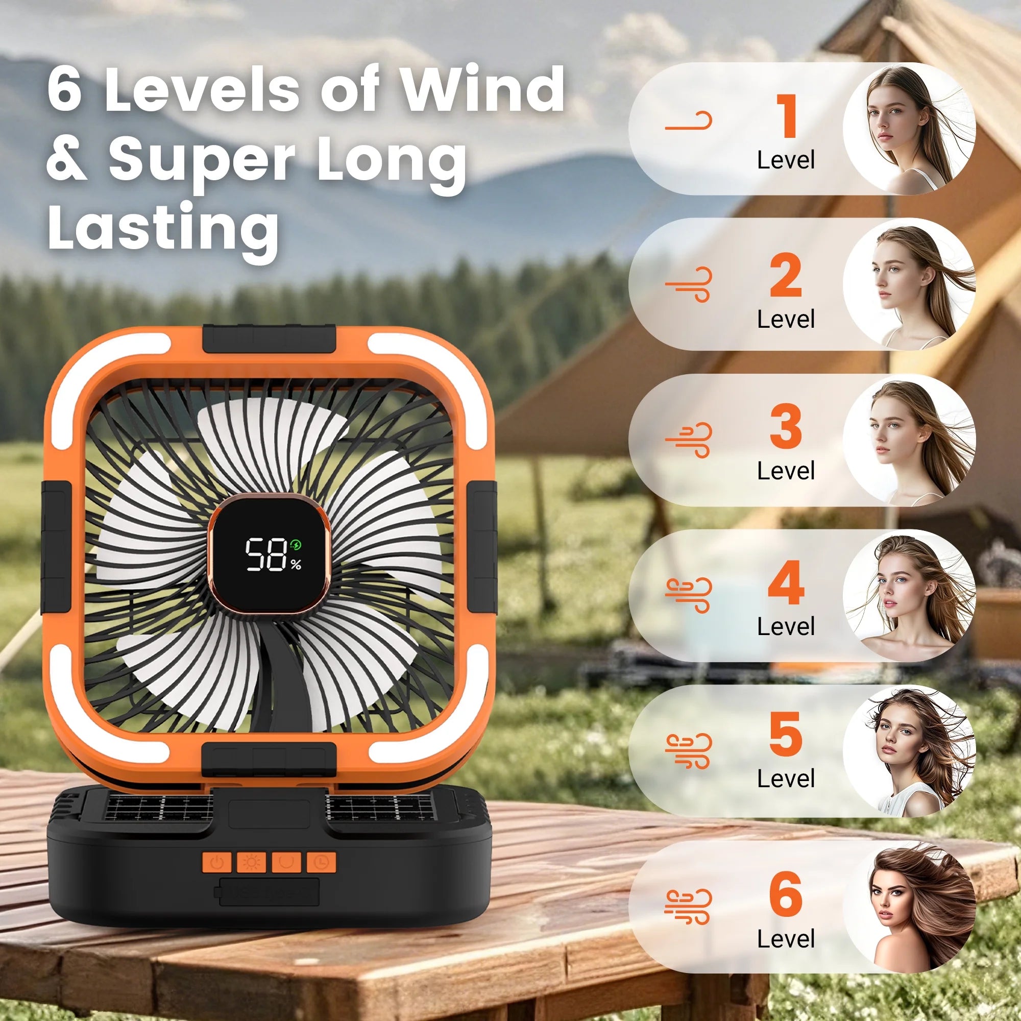 SolarBreeze - 3 in 1 Solar Camping Fan