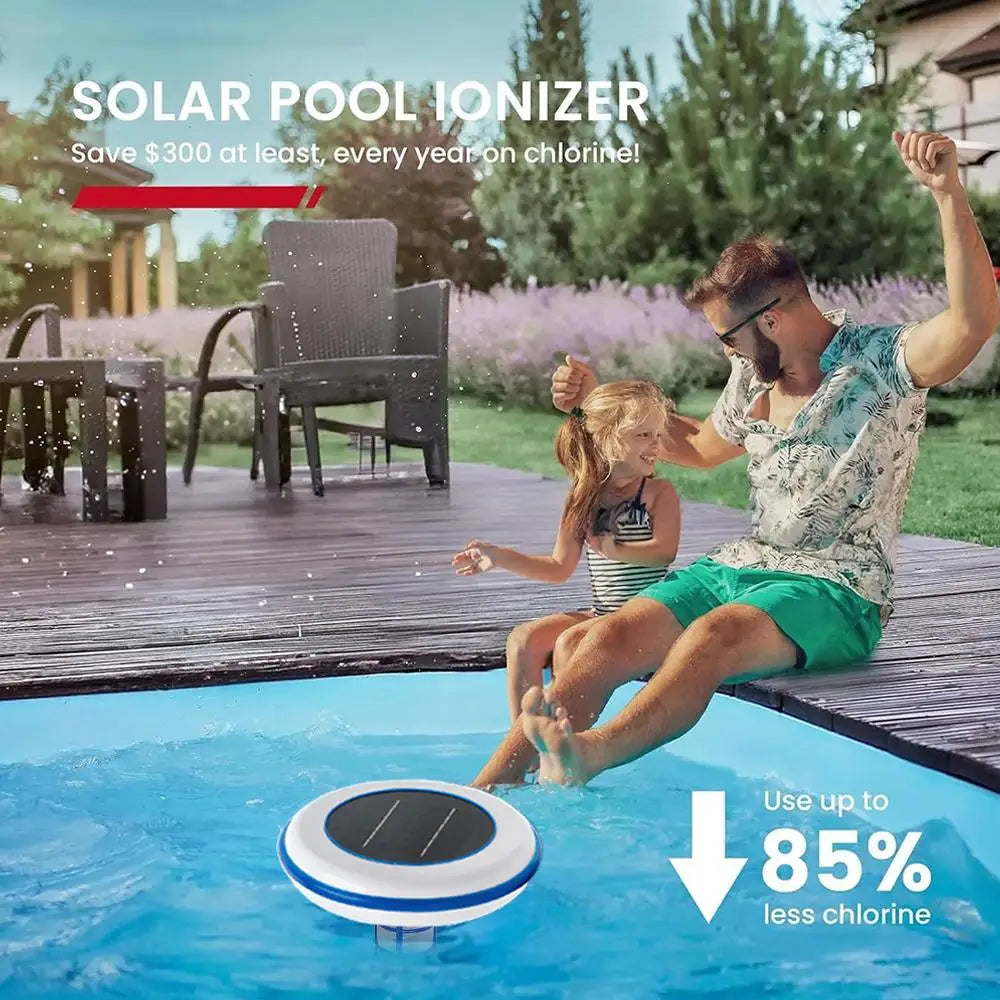 SolarClear -Solar Powered Pool Ionizer with LED Light
