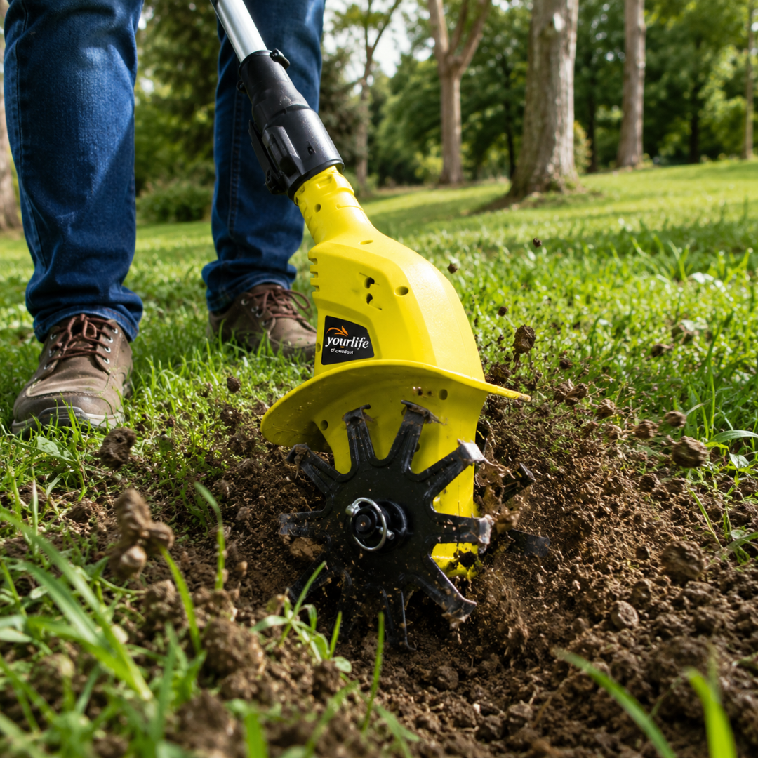 TurfVolt Max - 3-IN-1 Cordless Tiller & Cultivator with Extension Pole