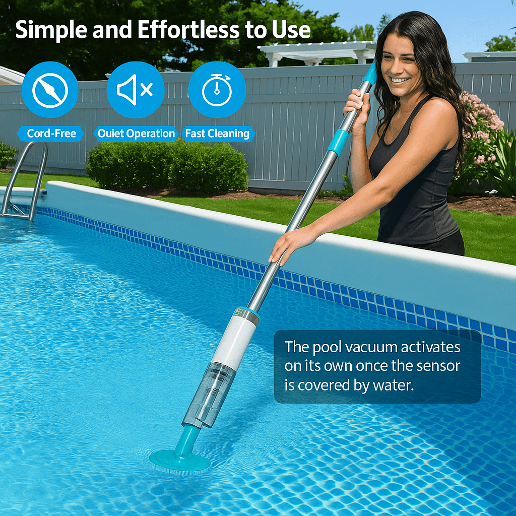 AquaVac - 3 in 1 Cordless Rechargeable Pool Vacuum Cleaner - OneTapWireless