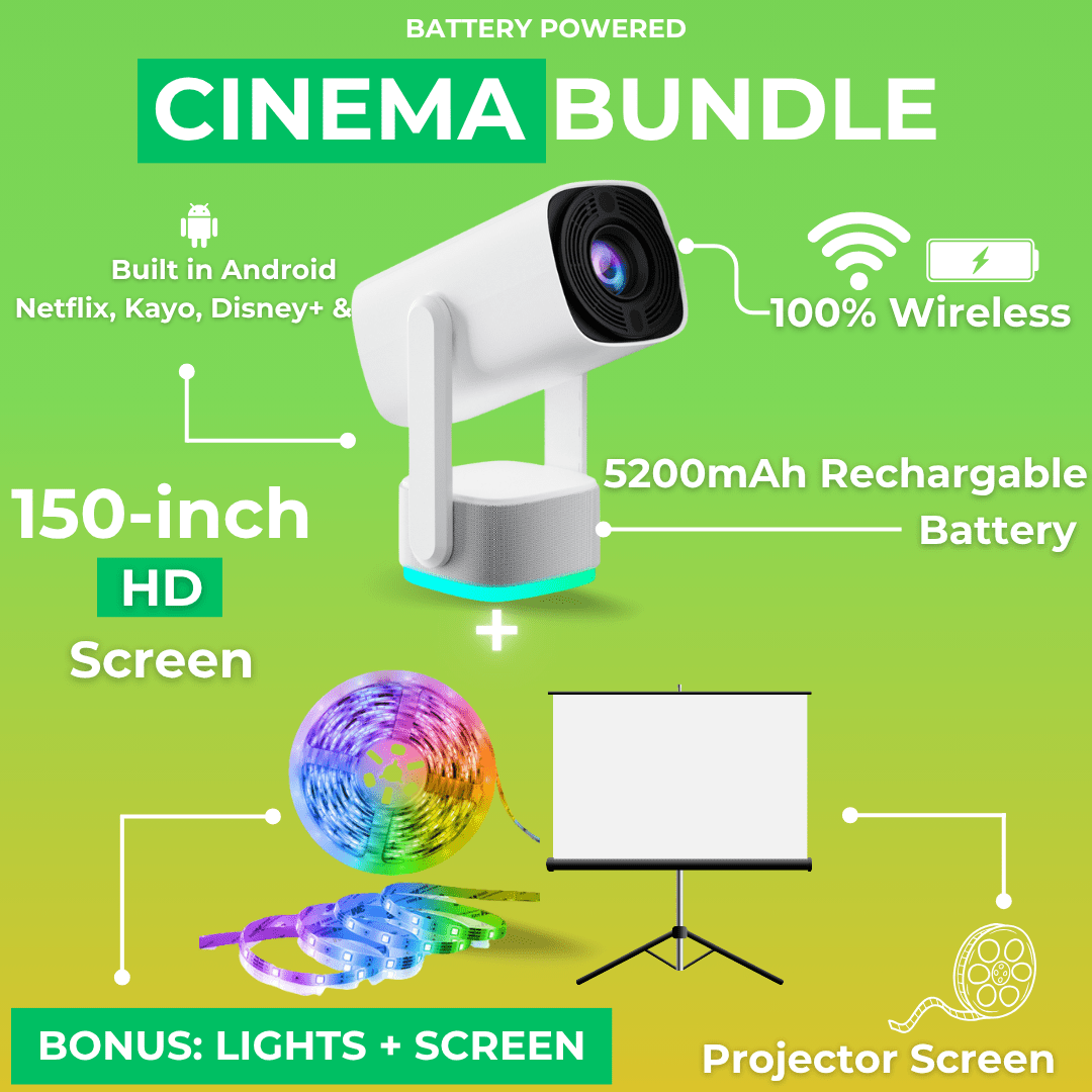 PortaView360 Pro - Ultra HD Portable Projector - OneTapWireless