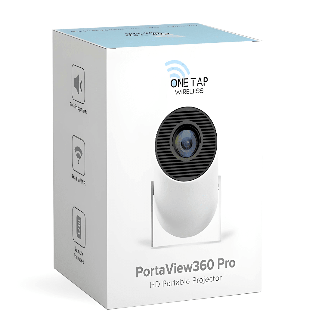 PortaView360 Pro - Ultra HD Portable Projector - OneTapWireless