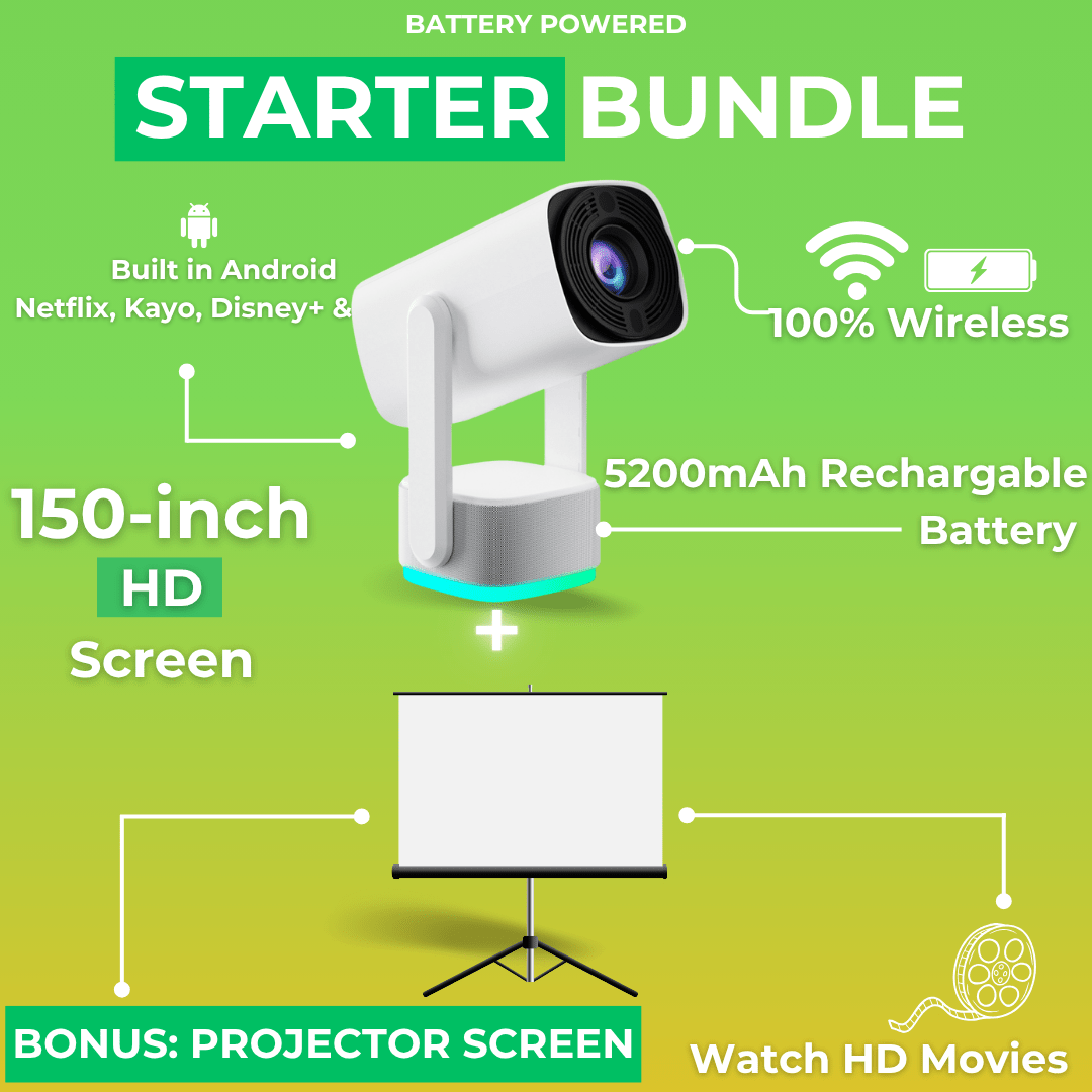 PortaView360 Pro - Ultra HD Portable Projector - OneTapWireless