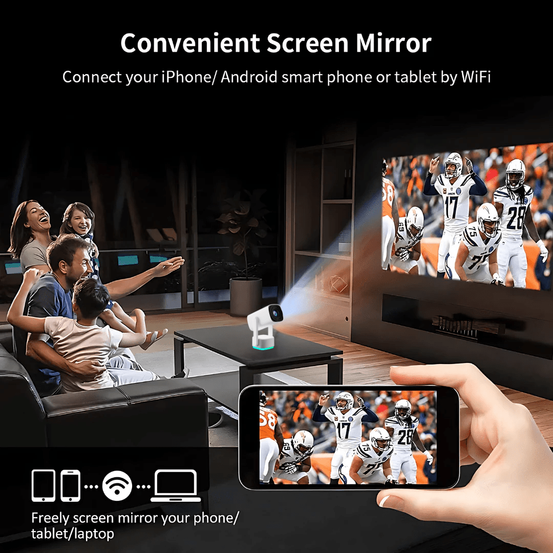PortaView360 Wireless - Battery Operated Ultra HD Projector - OneTapWireless