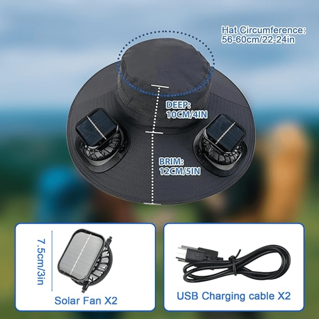 ShadeBreeze Pro - Outdoor Cooling Hat with Solar Fan - OneTapWireless