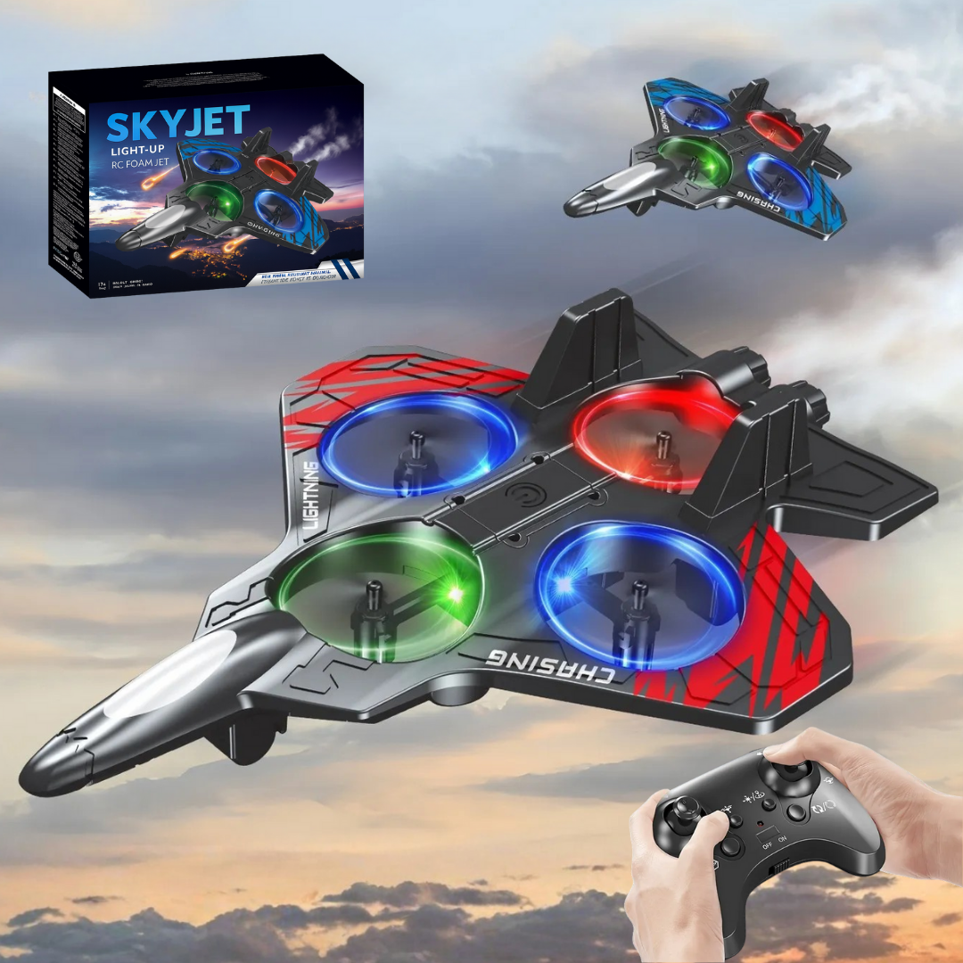 SkyJet - Light Up RC Foam Jet for Kids - OneTapWireless