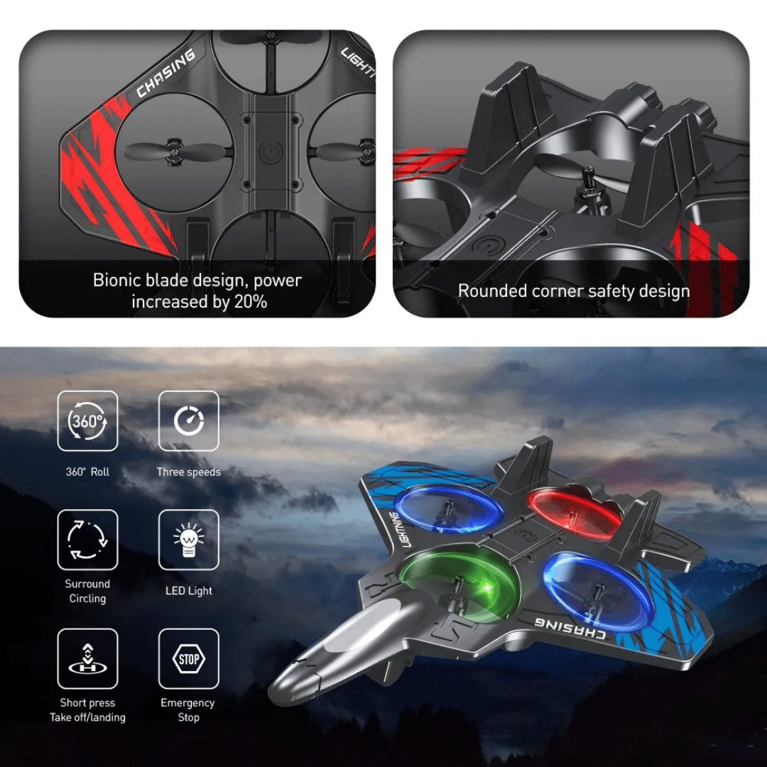SkyJet - Light Up RC Foam Jet for Kids - OneTapWireless