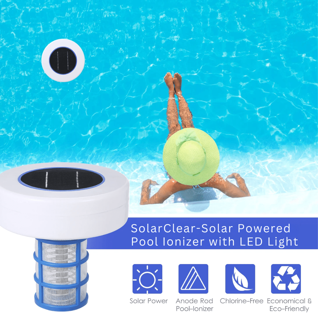 SolarClear - Solar Powered Pool Ionizer with LED Light - OneTapWireless
